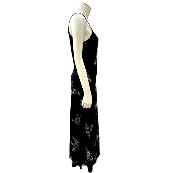 Adrianna Papell Size 8 Evening Gown Black Silver Moonlight Floral Embroidery - Picture 5 of 12